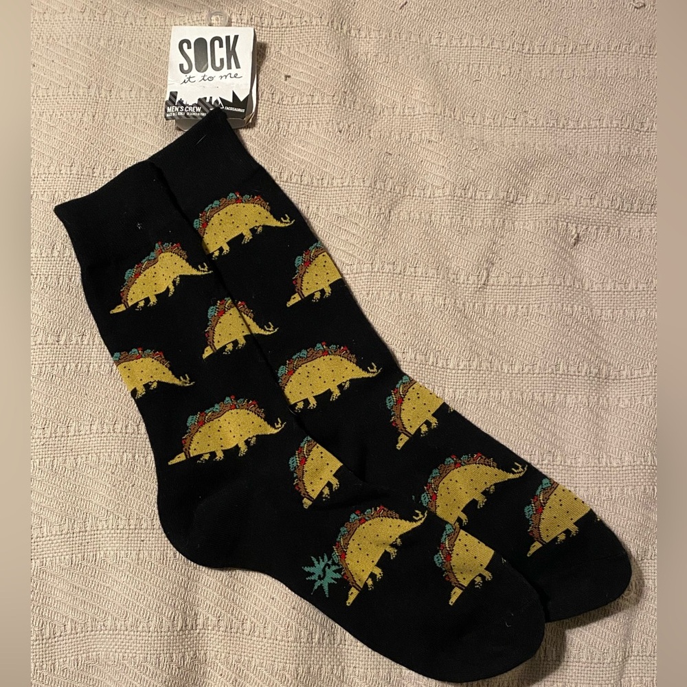Sock It To Me Men's Crew Sockin Tacosaurus